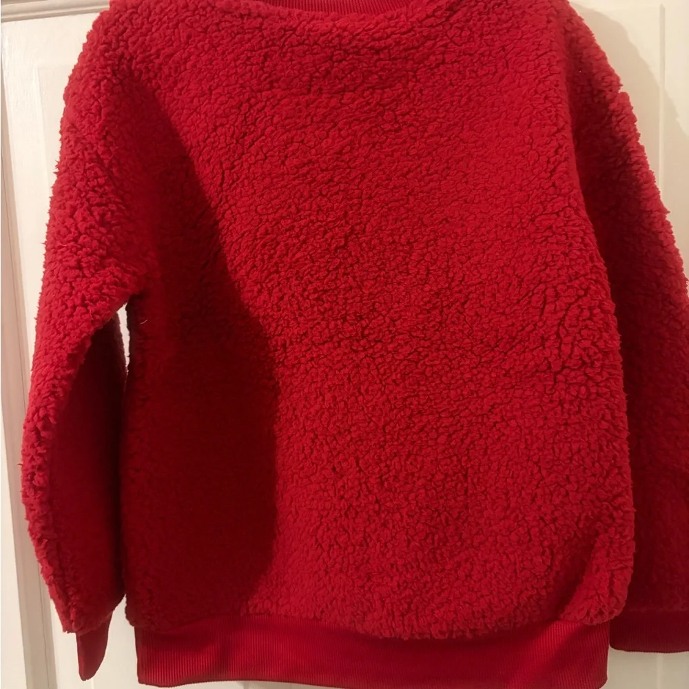 Carter's Red Sherpa Sweatshirt with Pink Bow Graphic